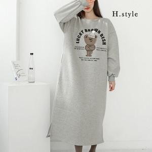 H스타일OP기모곰돌이OPS 겨울 OPS 원피스 홈웨어