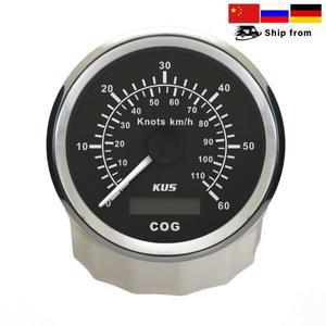 KUS 85mm 범용 GPS 속도계 스피드 게이지 빨간색 노란색 백라이트가있는 보트 요트 코스 오버