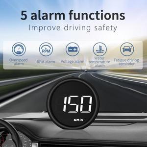 OBD GPS 속도계 디지털 디스플레이 게이지 주행 거리계 방수 스크린 과속 경보 자동차 HUD 전압계