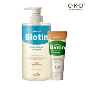 CKD 아미노비오틴 두피각질 샴푸 750ml+단백질크림 샴푸 80ml