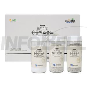 프리미엄 용융 해조 솔트 완도 신안 농협 다시마 톳 구운 천일염 꽃 맛 고운 가는 소금 1세트