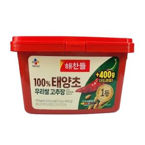 해찬들 100% 태양초 우리쌀 고추장 1.9kg