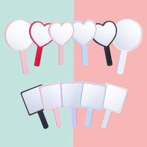 미니 손거울 사각 원형 하트 휴대용 파스텔 컬러 뷰티 소품 심플 핸드미러