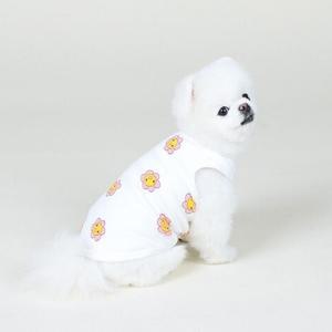 [OFM7O3Q3]강아지 스마일꽃 티셔츠 반려견 여름옷