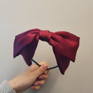 와인레드 귀여운 왕리본머리띠 헤어밴드 철재질 흘러내림방지 여자포인트머리띠