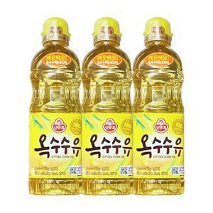 오뚜기 옥수수유 500ML 3개 식용유 기름 튀김 부침 오일