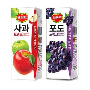 [롯데칠성] [롯데칠성] 롯데칠성 델몬트 쥬스 사과 + 포도 드링크팩 190ml 각24팩(총4