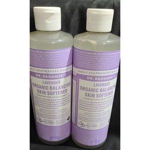 희귀한 최저가 Lot 2x 닥터브로너스 Dr Bronner's 라벤더 오가닉 스킨 소프트너 16oz 475ml 531557