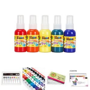 뿌리는 염색물감 50ml 5색세트/의류/염색/미술놀이/옷감/옷염색/물감/천염색/페브릭/패브릭/마커/물감놀이