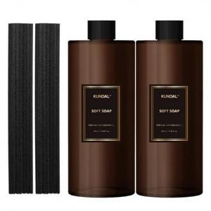 쿤달 퍼품 디퓨저 리필 2개+섬유스틱 14개 소프트솝 × 500ml 1세트