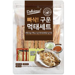 해맑은푸드 빠삭 구운 먹태구이 120g+전주가맥소스 15g x 3p+와사비마요 15g x 3p (210g세트)