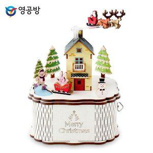 회전 우드오르골 메리크리스마스 타운(컬러)(YM-986) (WFFPFTE)
