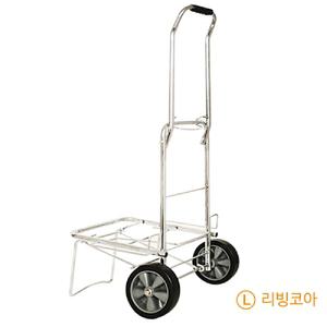리빙코아 크롬도금 접이식 핸드 카트 L시장카트 이동식카트 카트기 핸디카