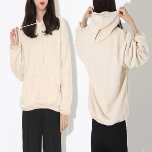 [오노마] ONM 여자 티셔츠 양털 후드 뽀글이 루즈핏 겨울 후드티
