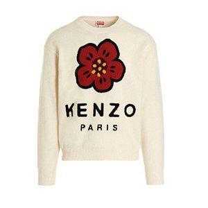 [겐조]22FW 플라워 로고 울니트 아이보리 5PU345 3LD 02