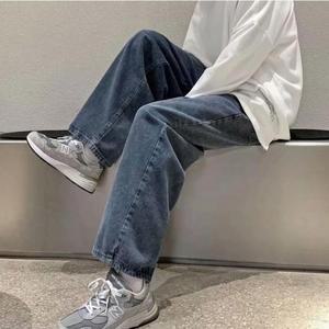 세련된 남성 캐주얼 기모안감 겨울철 와이드핏 청바지