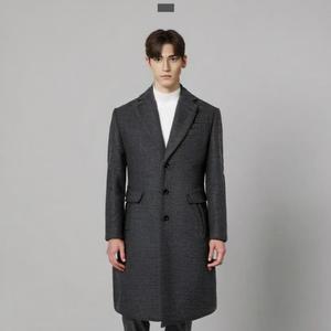 남자코트 프리미엄 울 싱글 차콜 국내생산