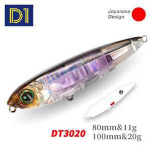 찌케이스 D1 Topwater 3DR 연필 낚시 루어 80mm 100mm 개 표면 미끼 농어 태클용 반사