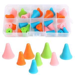0PCS 멀티 컬러 뜨개질 바늘 프로텍터 2 크기 공예에 대 한 플라스틱 상자와 모자