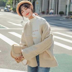 [오노마] ONM 여자 방한 공항 스타일 패션 여행 양털 무스탕 자켓