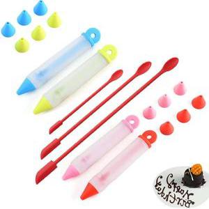 스패츌러 주걱 케이크 장식 펜 키트 캔디 초콜릿 DIY 낙서 실리콘 좁은 병 재사용 가능한 베이킹 도구 7