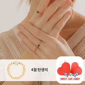 [헤스티아][14K GF달콤달달사탕패키지4월] 너의 모든날이 반짝반짝 빛나길 14K GOLD FILLED 탄생석 4월 반