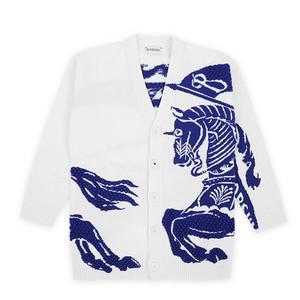 [버버리] 24 S/S 키즈 이퀘스트리안 나이트 인타르시아 니트 가디건(아이보리/블루) 8081459 8 10Y
