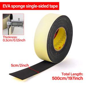 블랙 고무 스펀지 문짝 도장 스트립 방수 방음 자체 접착 단면 테이프 5M 50MM 3MM