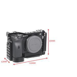 JINTU 알루미늄 A6600 카메라 케이지 소니 알파 DSLR  안정제 조작 보호 케이스 콜드 슈 마운트