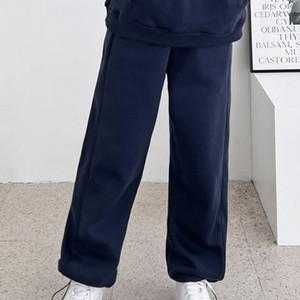 베이직 캐주얼 가을 무 밴딩 기본 팬츠 겨울 데일리 실내 일상 여자 바지 여성 단체 긴바지 기모 일상 운동