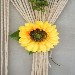 해바라기 커튼 집게 1P 사계절 봄 타이백 끈 고리 별모양 자석 부자재