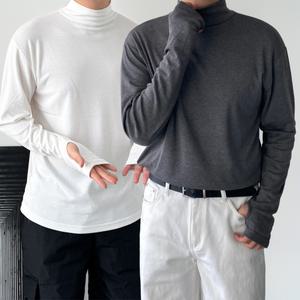 [디엘로]1+1 남자반목티 기모 남성반폴라티