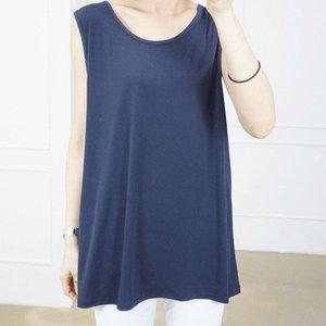 [옷자락]여성 빅사이즈 데일리 스판 민소매 레이어드 티셔츠_P345869703