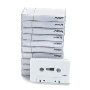 Fydelity 10피스 빈 카세트 테이프 보관함 세트 u2013, 빈 오디오 녹음을 위한 60분 투명 테이프 카세트 보관 - 화이트 크롬 카세트 홀더 u2013 음악 애호가 수집가를 위한 아이디어 제공