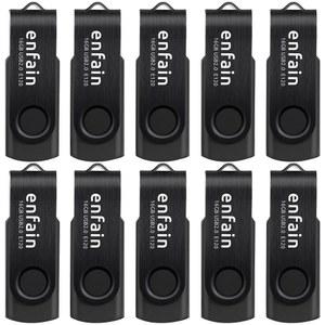 문서 백업 및 배포를 위한 Enfain 32GB USB 2.0 메모리 스틱 10팩 매트 블랙 플래시 드라이브
