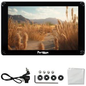 포트키 HS8 카메라 필드 모니터 8인치 1100NT 밝기 듀얼 NP F 배터리 플레이트 3D LUT 4K HDMI 입력 3G SDI(알루미늄 하우징 내부/외부), VESA 100 X 장착 지점