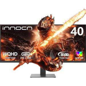 INNOCN 40C1R 울트라와이드 모니터 40인치 WQHD 3440 X 1440P 144HZ AMD 프리싱크 프리미엄 HDR400 21:9 컴퓨터 게이밍 95% DCI P3 500NITS IPS USB 타입 C HDMI 기울기 /높이 조절 가능, 장착 가능