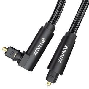 홈 시어터, 사운드 바, TV, 엑스박스, 플레이스테이션용 VANAUX 90도 광학 오디오 케이블 디지털 토슬링크 S /PDIF - 블랙(6.6피트 /2m)