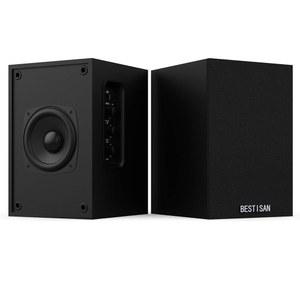 레코드 플레이어용 BESTISAN 액티브 책장 스피커, 블루투스 및 RCA(SR16)가 탑재된 TV, PC 및 무선 음악 스트리밍용 파워 스튜디오 턴테이블 스피커