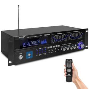 Pyle Bluetooth 하이브리드 홈 앰프 - 6채널 2000W 오디오 랙 마운트 스테레오 파워 리시버 w /라디오, USB /AUX /RCA /Mic, 광학 /동축, AC-3, DVD 입력, 듀얼 10 밴드 EQ