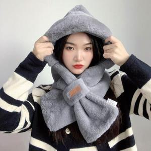 [KGPQVOTH_4B]후드 머플러 방한털모자 후드머플러 목도리