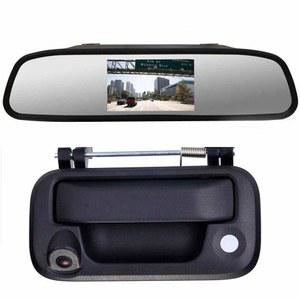 HD 트렁크 핸들 차량용 카메라 방수 테일게이트 차량 후면도 F150 F250 F350 F450 F550 2008-2014j 나이트 비전용 후진 주차(모델 2=camera+4.3인치 거울)