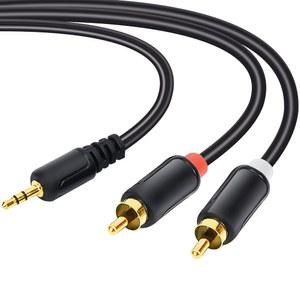 Zhaumim RCA 케이블 오디오 ~ 3.5mm 케이블, AXU RCA, 59IN /150M, 스마트폰, 태블릿, HDTV, DVD 플레이어, 홈 시어터, 스피커, 프로젝토용 스테레오 잭 2RCA 플러그