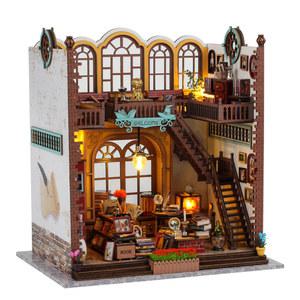 DIY Book Nook 인형 집 미니어처 빌딩 키트 매직 북 케이스 가구 인형의 책장 선반 삽입 장난감 생일 선물