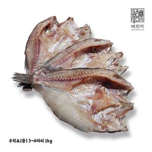 태안특산물 [반건조생선] 양식NO, 자연산 100% 우럭포(중자) 3~4마리 1kg
