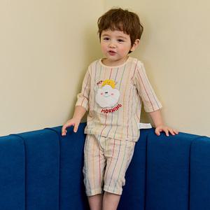헤이모닝 칠부내의 무형광 국내원단 유아 아동 실내복 상하의세트 아기선물