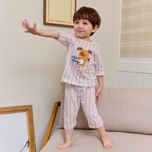 아이스댕댕 칠부내의 무형광 국내원단 유아 아동 실내복 상하의세트 아기선물