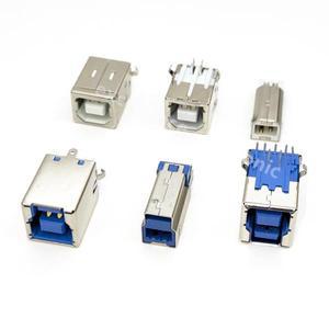 USB-B 직각 AF 소켓 프린터 인터페이스 납땜 PCB 커넥터  2.0/3.0 B 타입 암 플매트 카펫 러그 잭  10 개