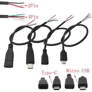마이크로 USB C 타입 암 잭 수 플매트 카펫 러그 전원 공급 장치 케이블  2 핀  4 익스텐션 와이어 어댑터
