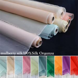 100% 뽕나무 실크 오간자, 너비 44 인치, 두께 5mm, 단색 순수 원단, 계량기 DIY 바느질